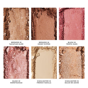 LAURA GELLER Cheek to Chic Tropical Glow Palette swatches on skin