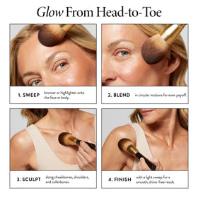 LAURA GELLER Classic Bronzer Brush side view showing domed shape