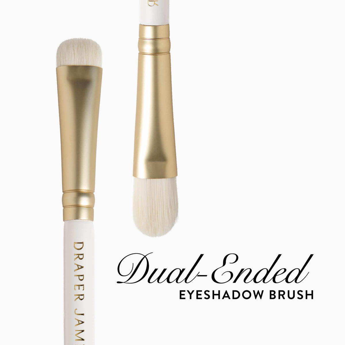 LAURA GELLER Dual-Ended Eyeshadow Brush flat brush head close-up