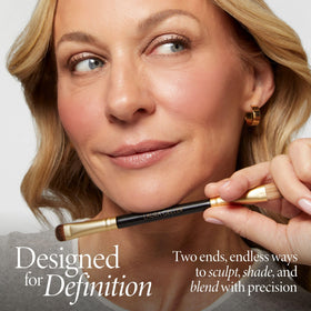 LAURA GELLER Dual-Ended Eyeshadow Brush in a makeup bag
