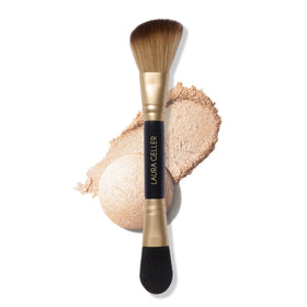 LAURA GELLER Dual-Ended Highlighter Brush with fluffy angled bristles