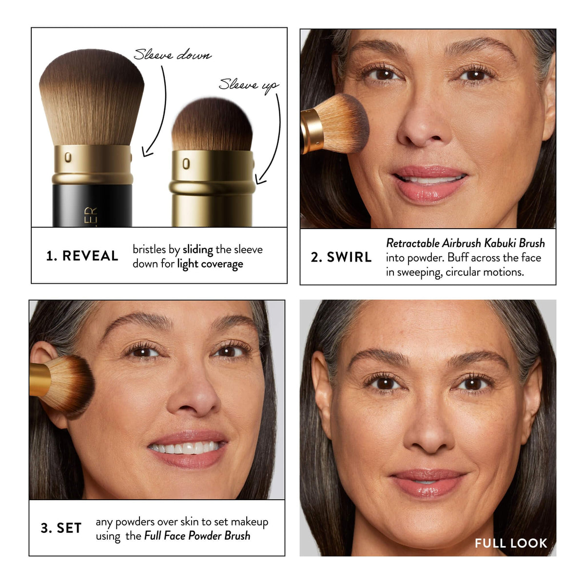 LAURA GELLER Face Powder Brush in use
