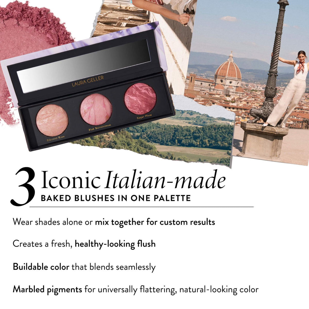 LAURA GELLER Geller's Greatest 3-Piece Blush Palette side view
