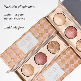 LAURA GELLER Geller's Greatest Lift-n-Glow Palette with swatches