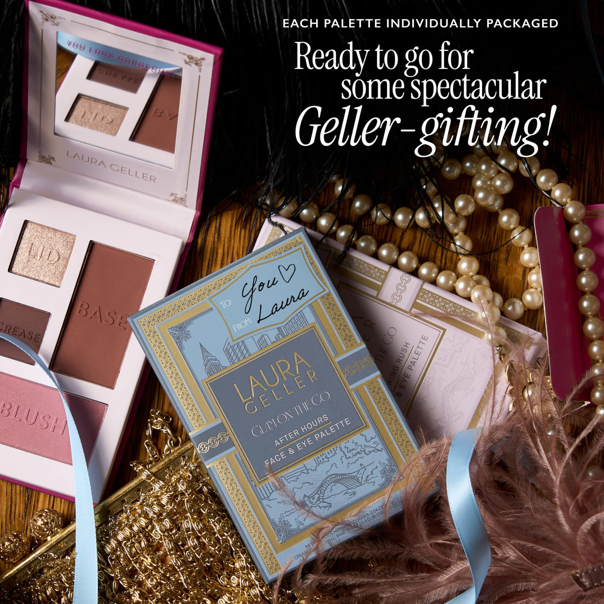 LAURA GELLER Glam On the Go Palette with application guide