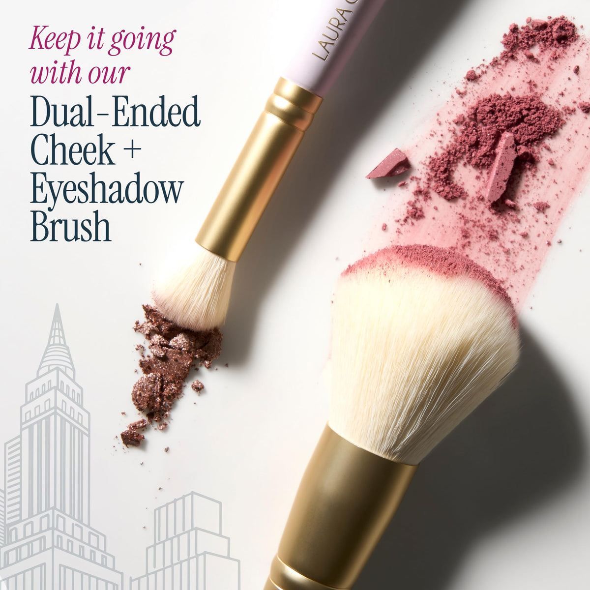LAURA GELLER Glam On the Go Palette with makeup brush