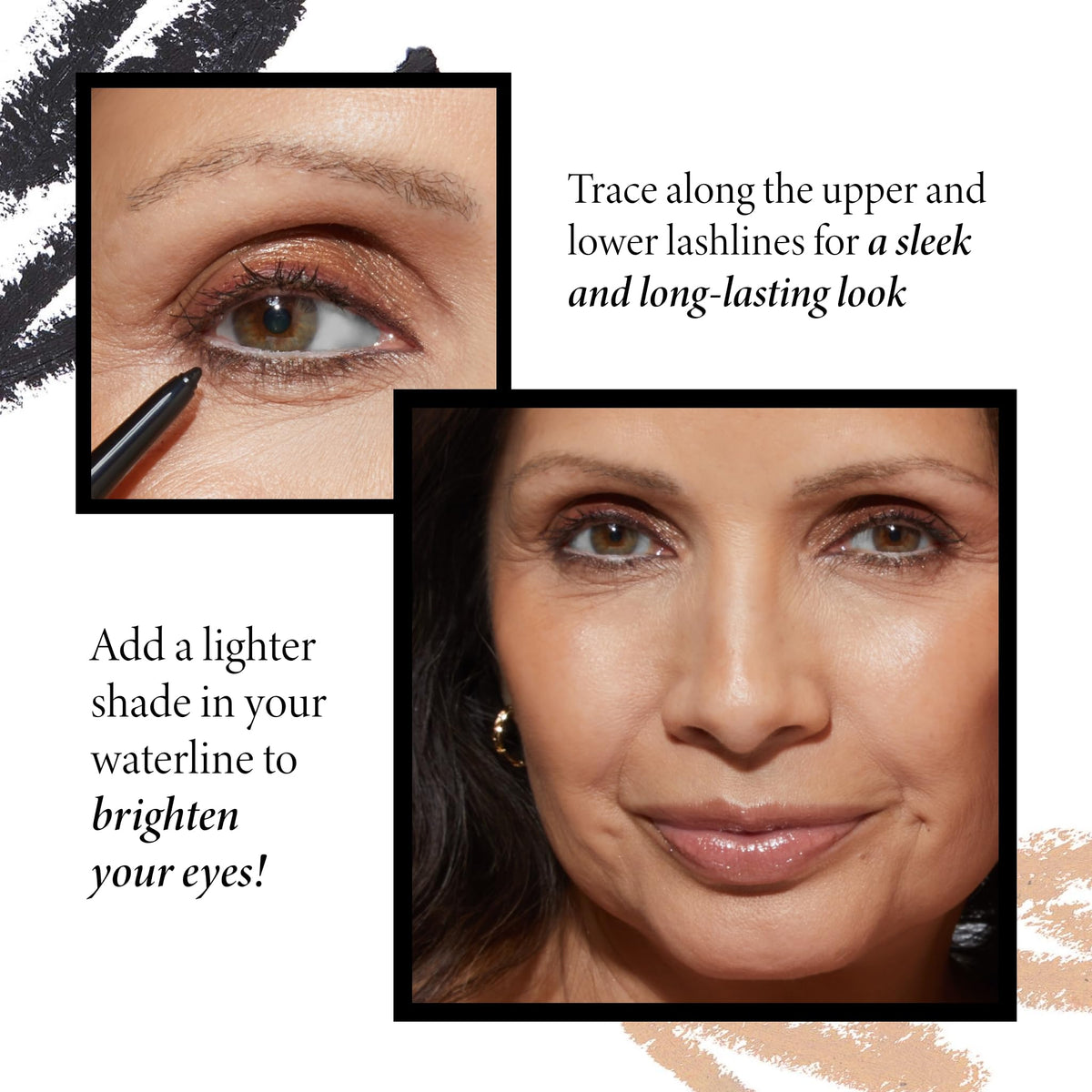 LAURA GELLER INKcredible Gel Eyeliner Waterproof Deep Purple applied on model's eye