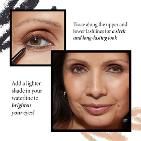 LAURA GELLER INKcredible Gel Eyeliner Waterproof Deep Purple applied on model's eye