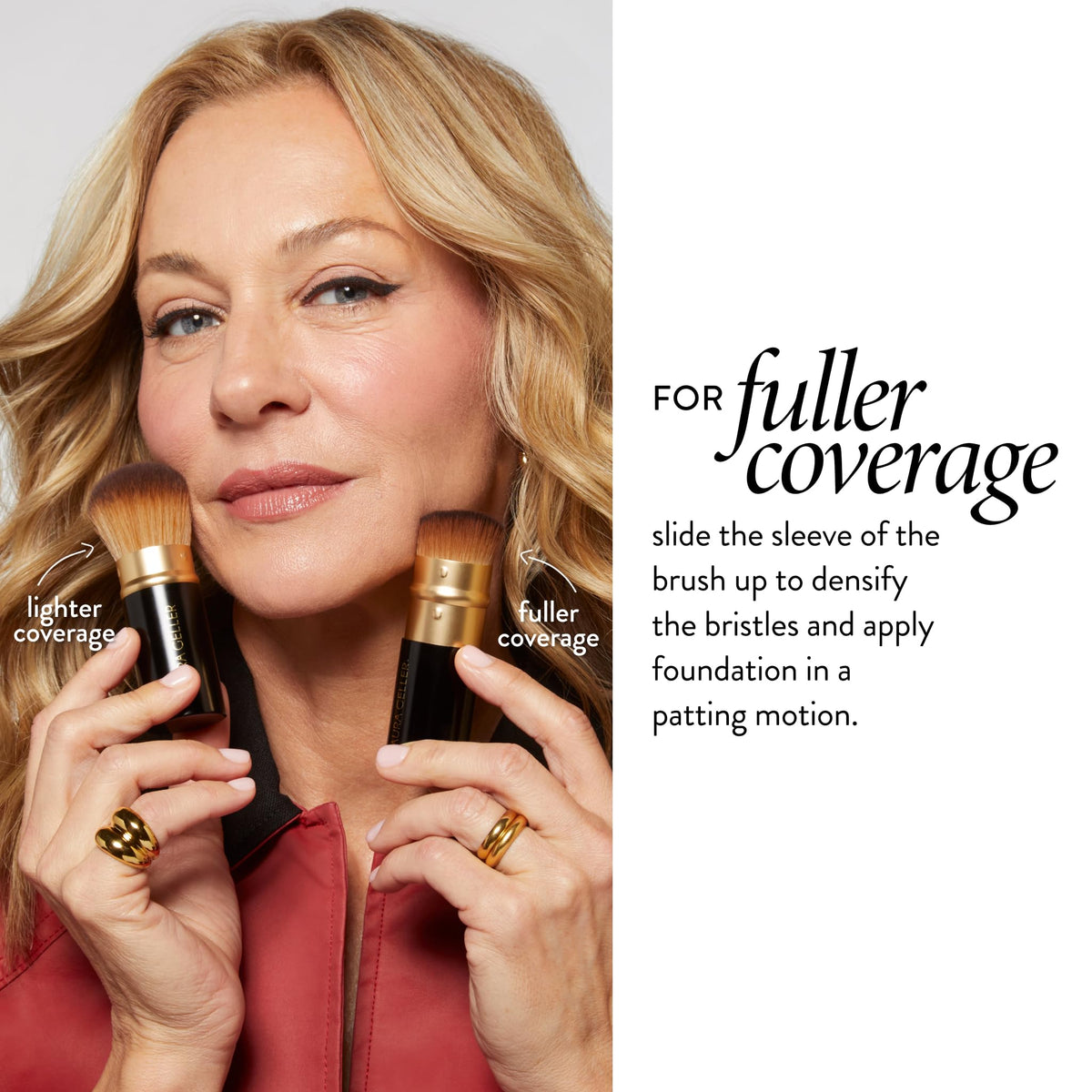 LAURA GELLER Kabuki Brush applying powder foundation