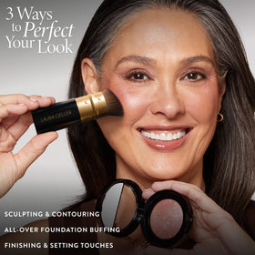 LAURA GELLER Kabuki Brush demonstrating retractable feature