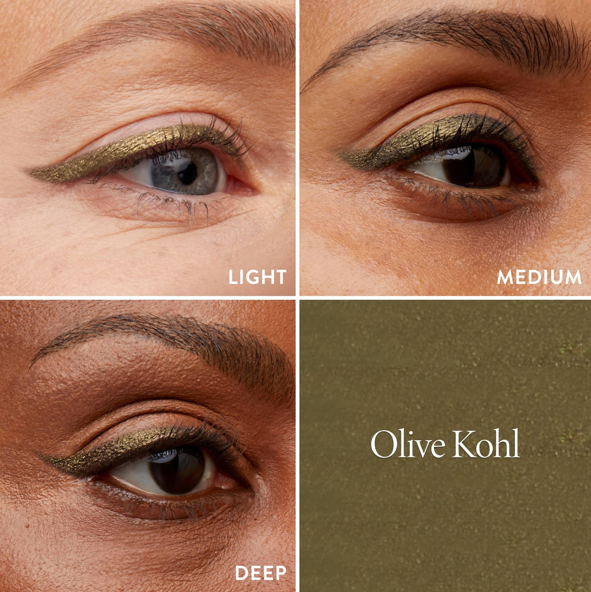LAURA GELLER Kajal Longwear Kohl Eyeliner Pencil in Olive on makeup table
