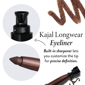 LAURA GELLER Kajal Longwear Kohl Eyeliner Pencil Khaki in makeup bag