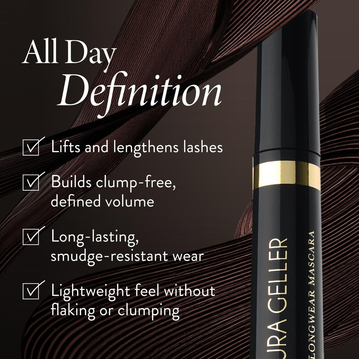 LAURA GELLER Kajal Longwear Mascara packaging on white background