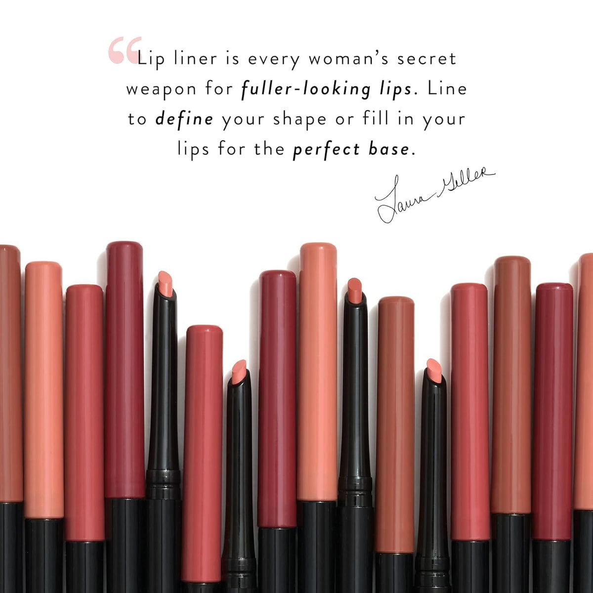LAURA GELLER lip liner applied on lips