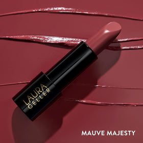 LAURA GELLER lipstick on a makeup vanity
