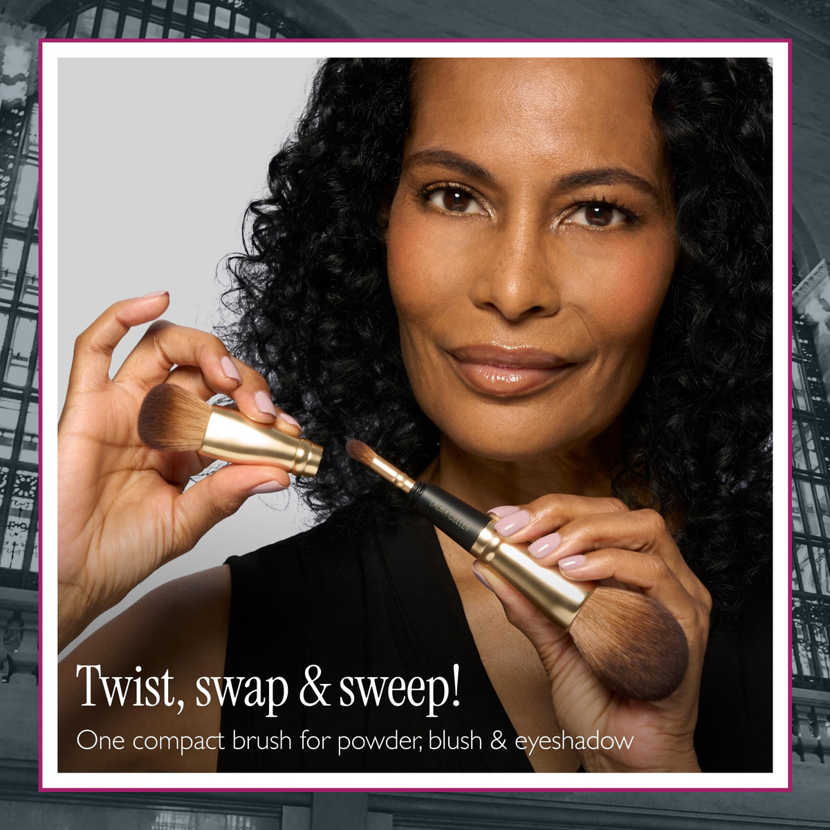 LAURA GELLER makeup brush applying foundation