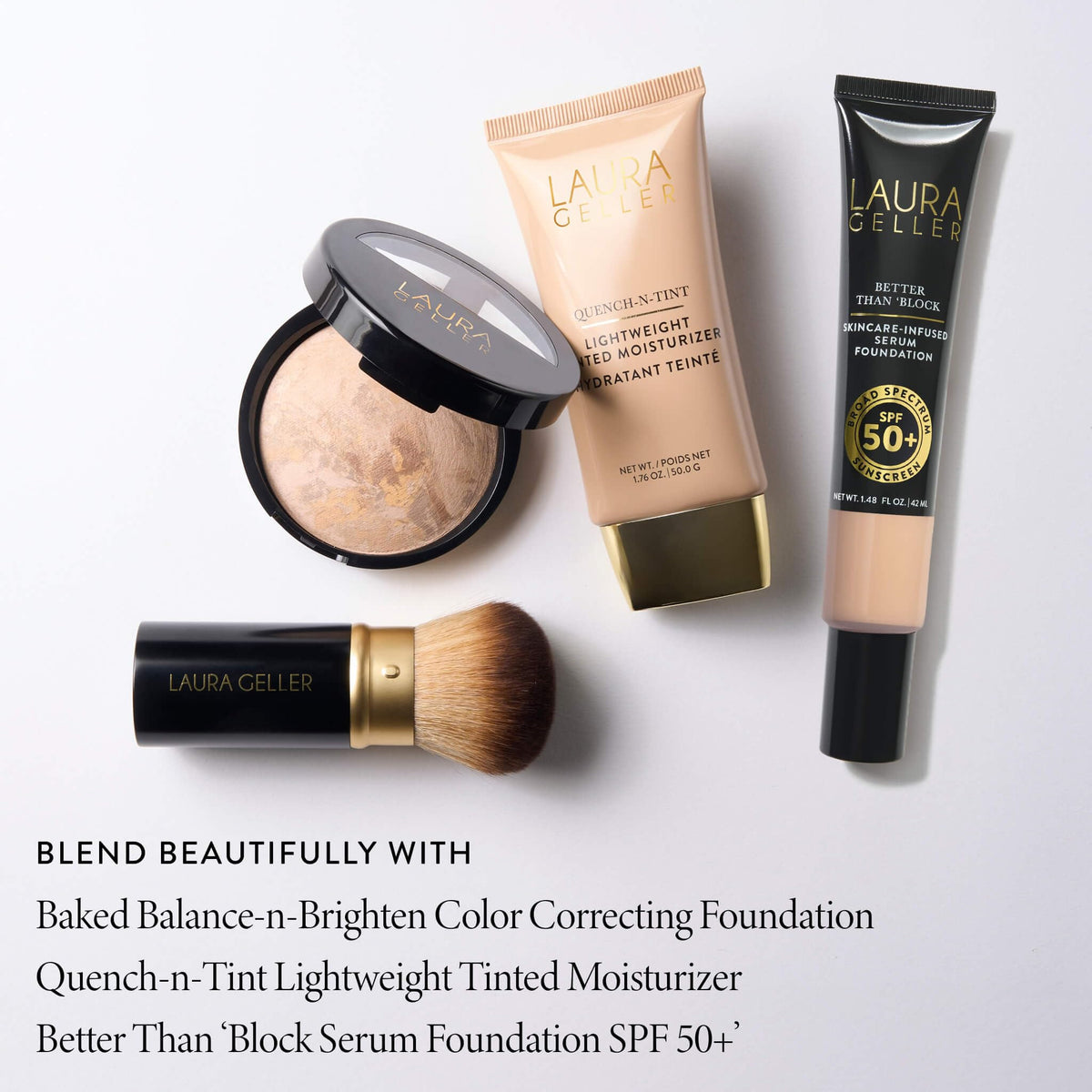 LAURA GELLER Makeup Brushes Blending Beauties 2PC Set with powder