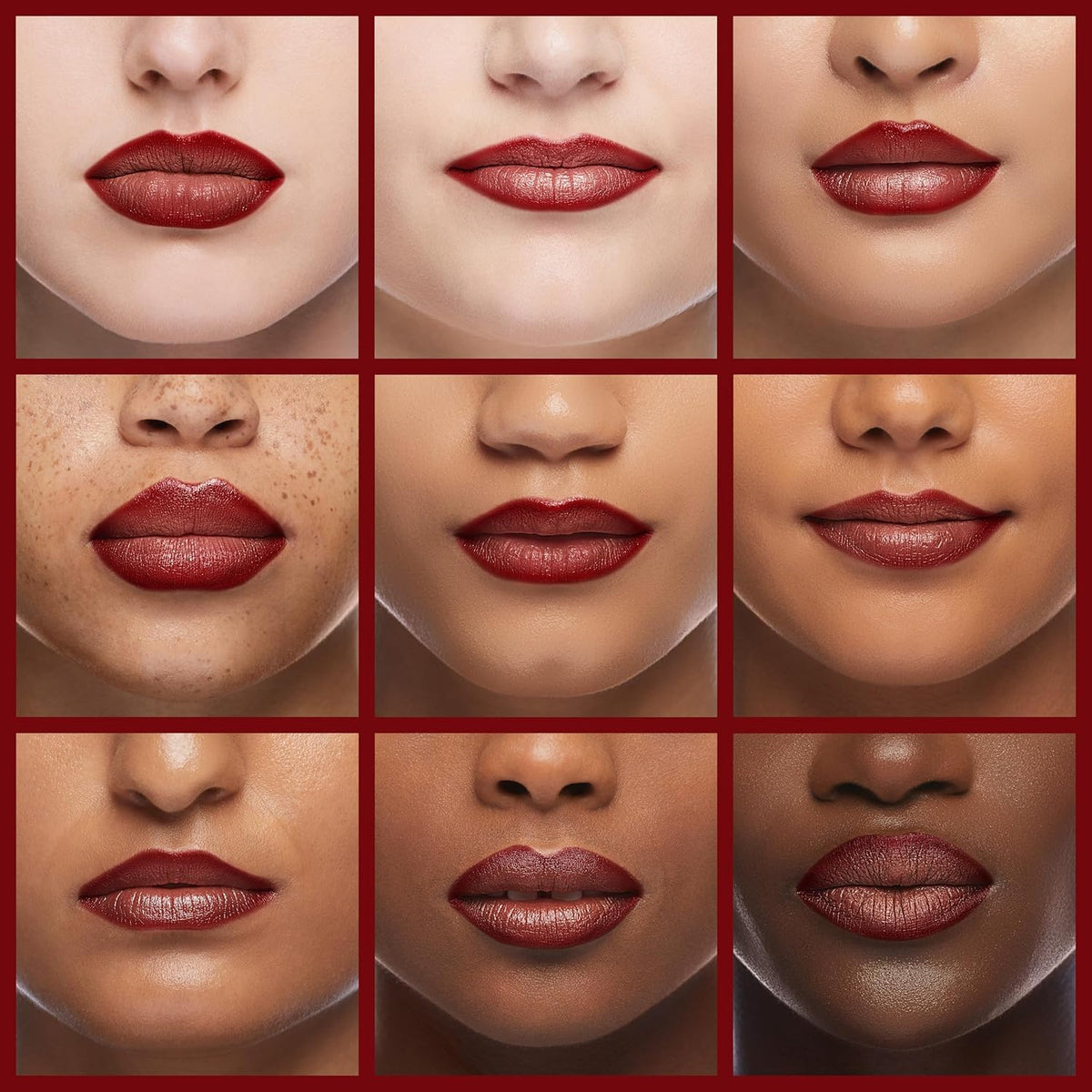 LAURA GELLER Modern Classic Lip Liner Ritzy Red applied on lips