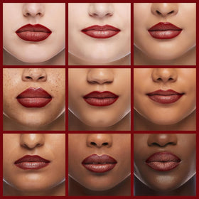 LAURA GELLER Modern Classic Lip Liner Ritzy Red applied on lips