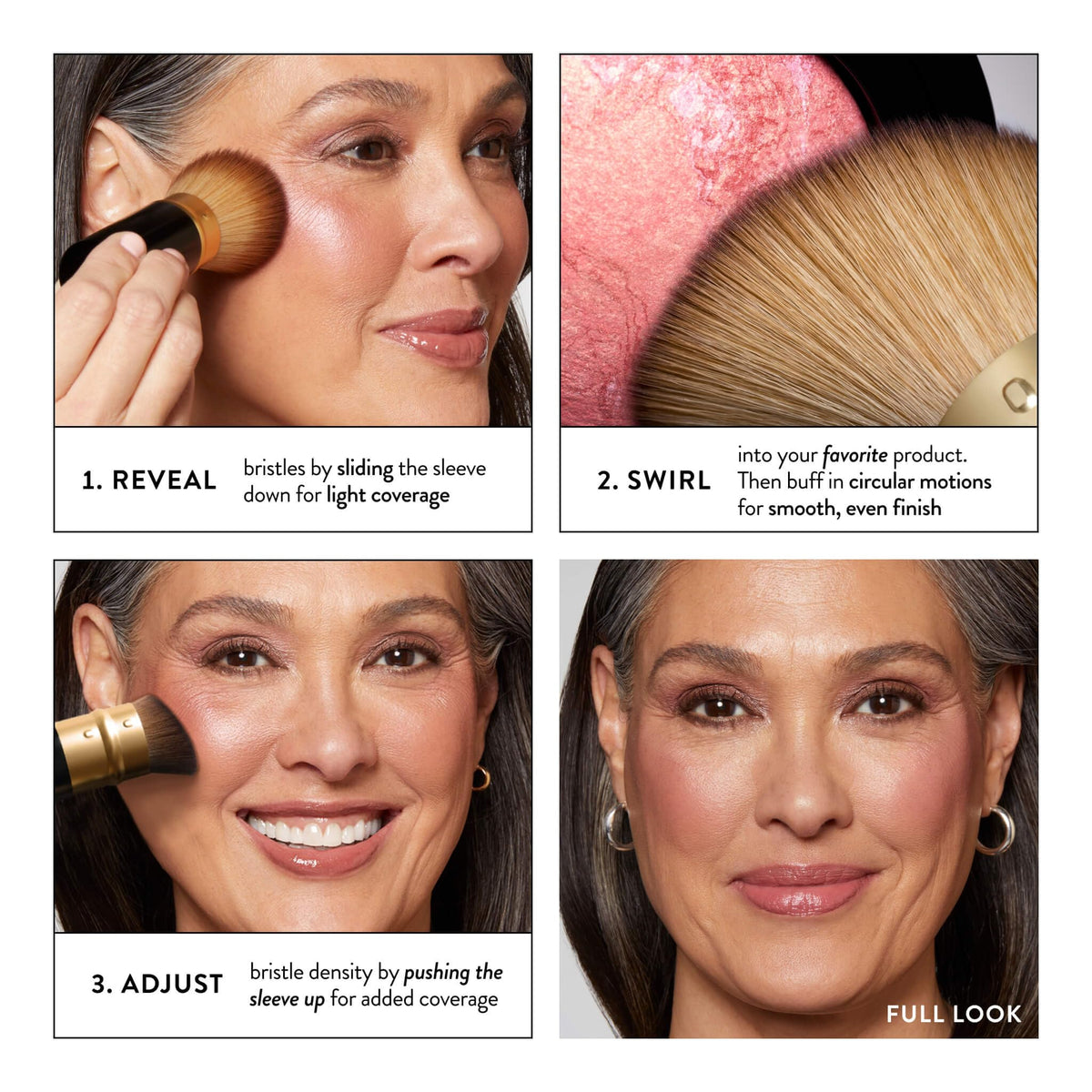 LAURA GELLER Retractable Kabuki Brush showing bristle detail