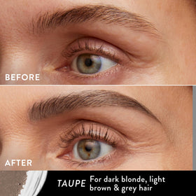 LAURA GELLER Sculpt-n-Stay 2-in-1 Eyebrow Pencil & Gel Taupe angled tip close-up