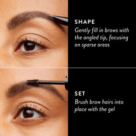 LAURA GELLER Sculpt-n-Stay 2-in-1 Eyebrow Pencil & Gel with swatch on skin