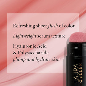 LAURA GELLER Serum Blush Tint Blushing Berry close-up of applicator