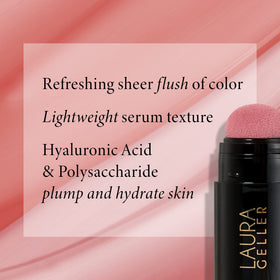 LAURA GELLER Serum Blush Tint Poppy Peach texture close-up