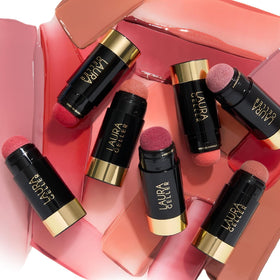 LAURA GELLER Serum Blush Tint with makeup brush