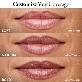 LAURA GELLER Sugared Maple Lipstick on a vanity