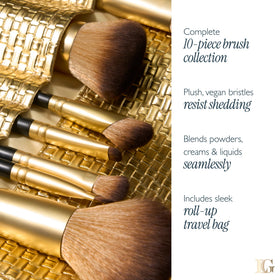 LAURA GELLER The Brush Vault brushes with roll bag