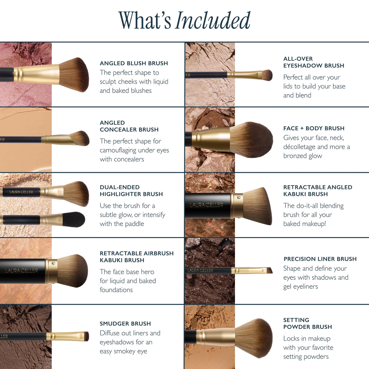 LAURA GELLER The Brush Vault makeup brushes in use