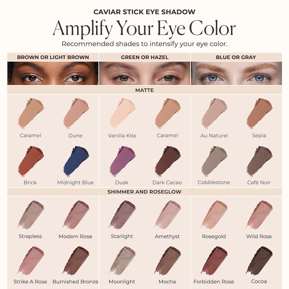 Laura Mercier Caviar Stick Cream Eyeshadow swatch comparison