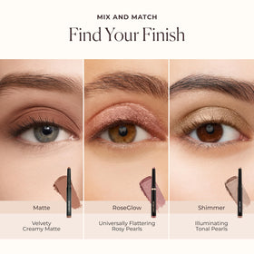 Laura Mercier Matte Caviar Stick Eye Color Vanilla Kiss in a makeup bag