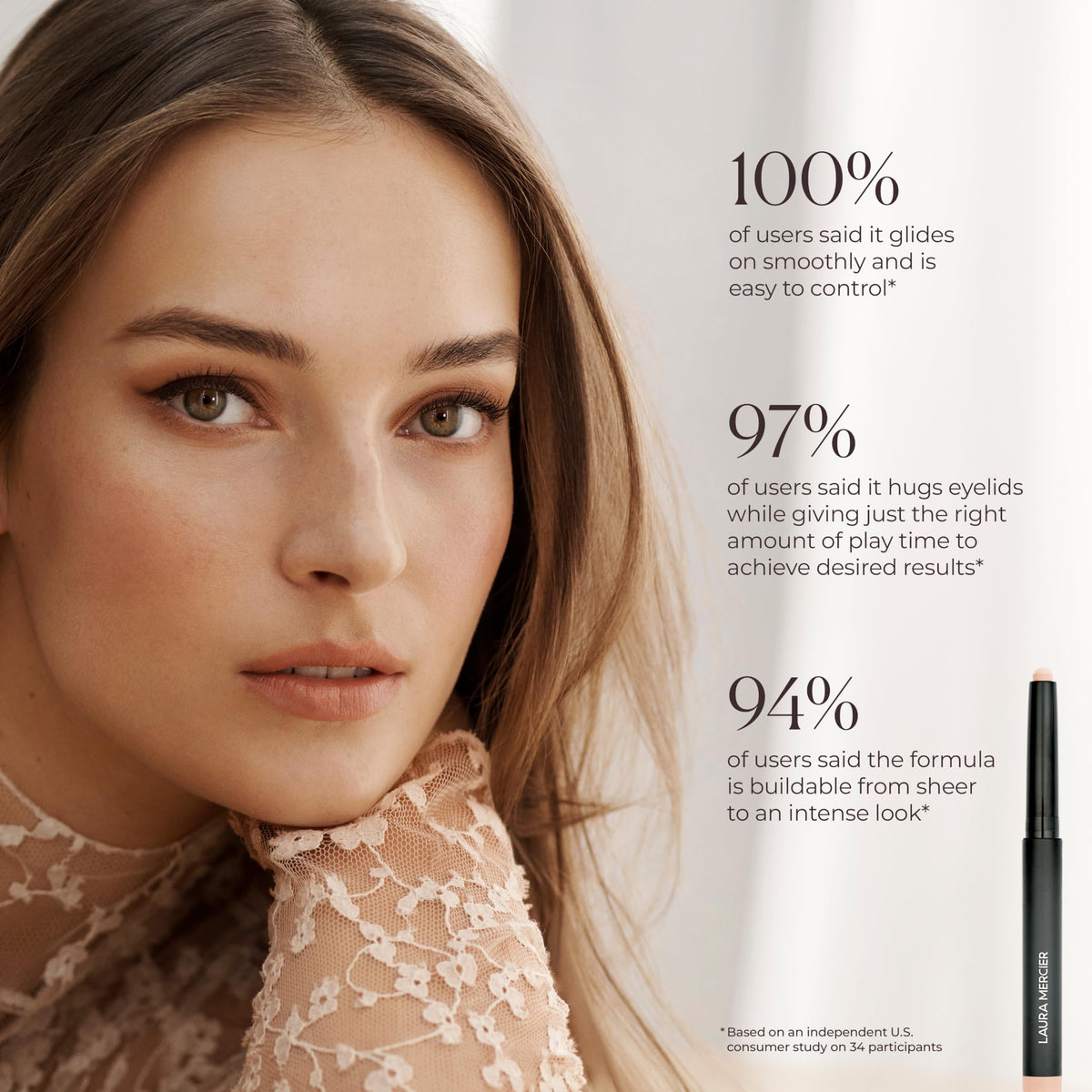 Laura Mercier Matte Caviar Stick Eye Color Vanilla Kiss on makeup table