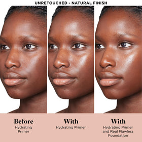 Laura Mercier setting powder puff close-up