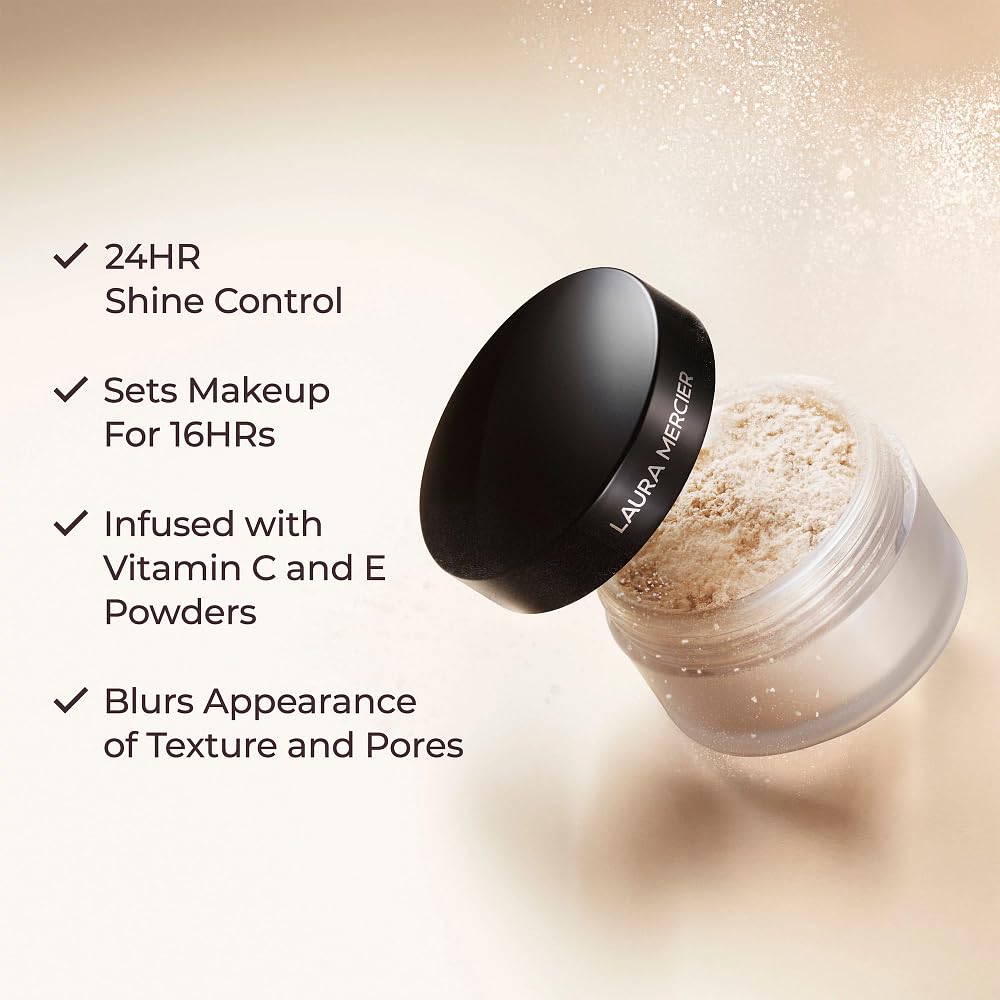 Laura Mercier Translucent Loose Setting Powder application with puff