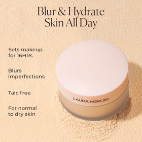 Laura Mercier Translucent Loose Setting Powder Mini 41g on a makeup table