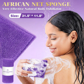 Lavender bath salt and purple African bath sponge