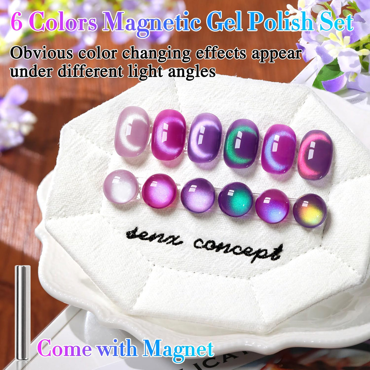 Lavender Cobalt Cat Eye Gel Polish from Double Rhythm