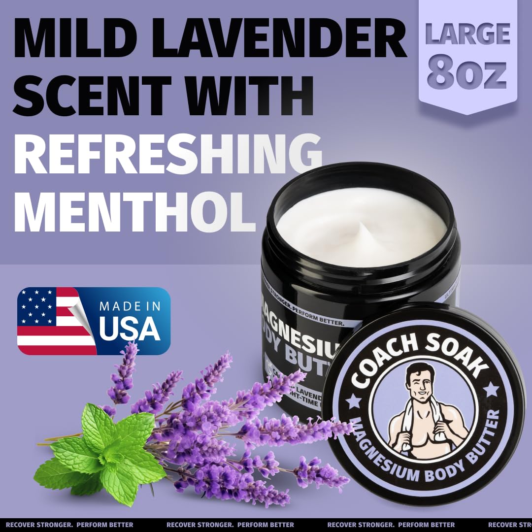 Lavender flowers beside Coach Soak products