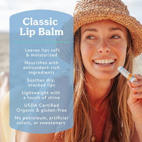 Lavender Orange lip balm tube from Badger