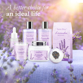Lavender scented bath salts in the gift basket