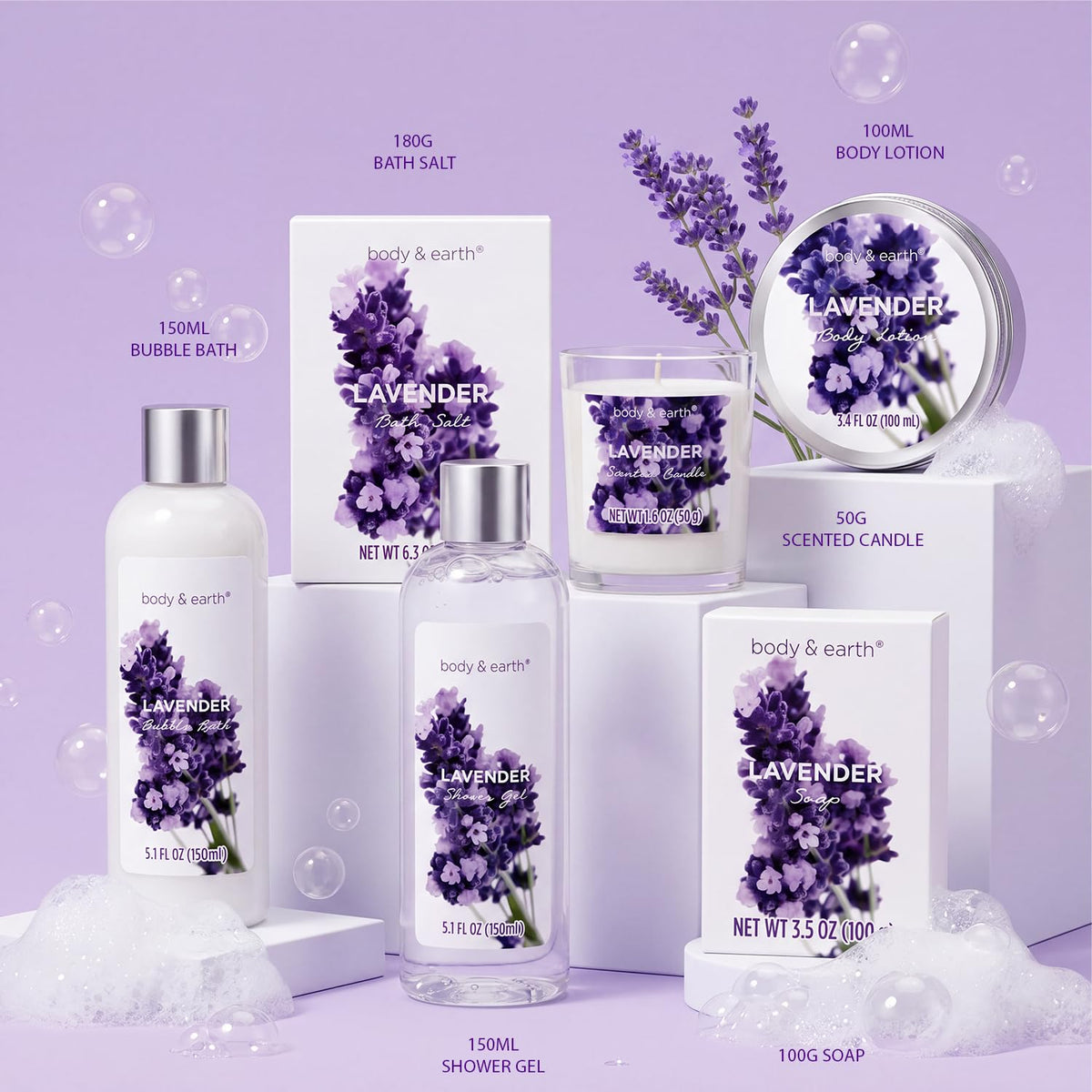 Lavender scented shower gel from BODY & EARTH gift set