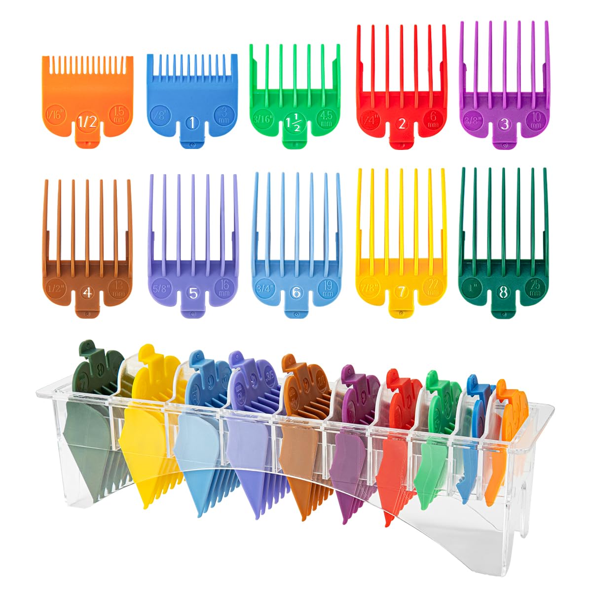 LAVEST Clipper Guards Set 10Pcs with Holder front view