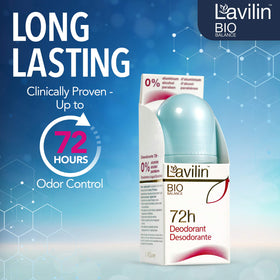 Lavilin Roll-On Deodorant back view with ingredient list