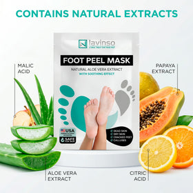 Lavinso Foot Peeling Mask on feet during