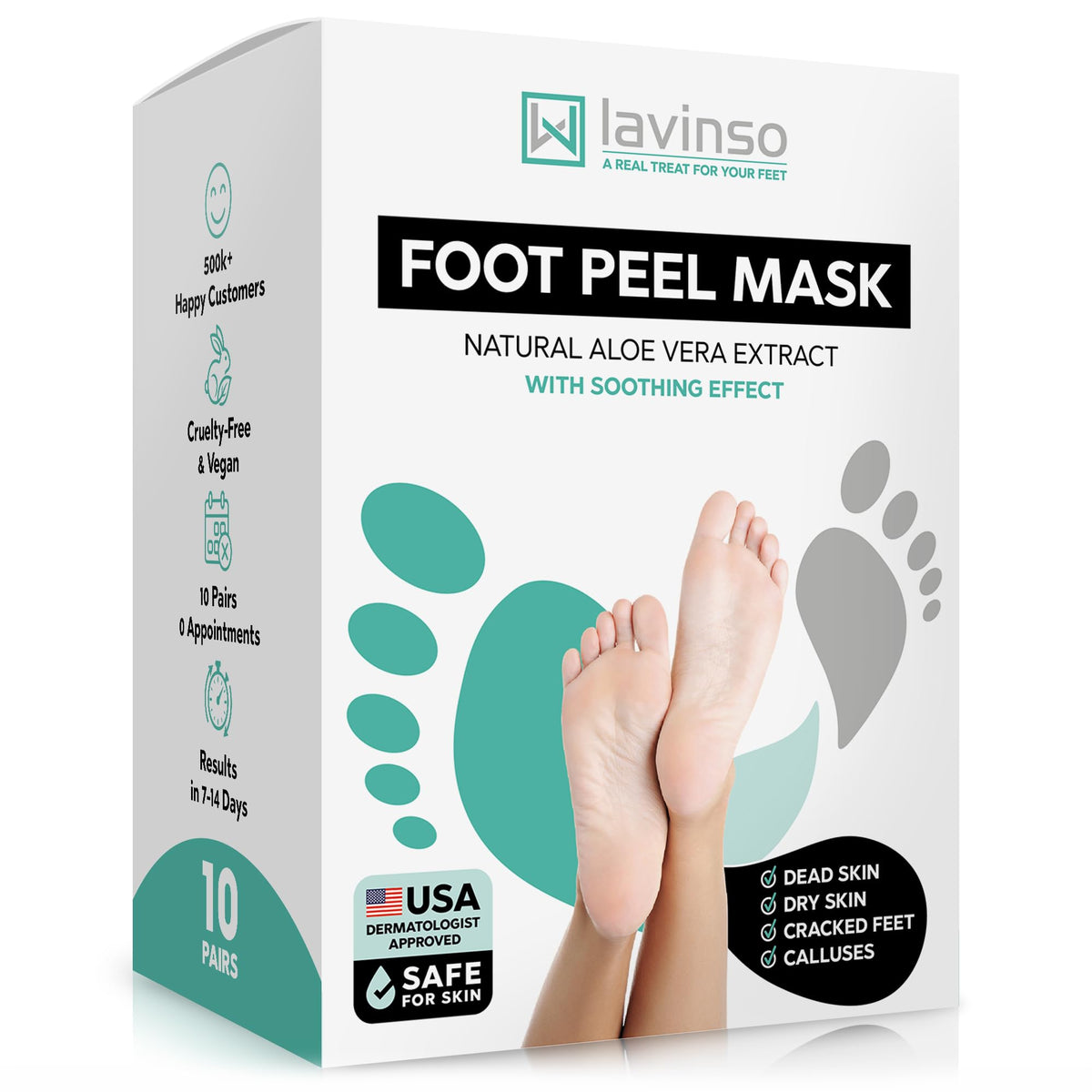Lavinso Foot Peeling Mask packaging front view