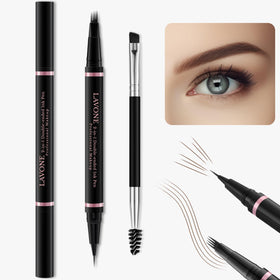 LAVONE dual-ended eyebrow brush and eyeliner in black