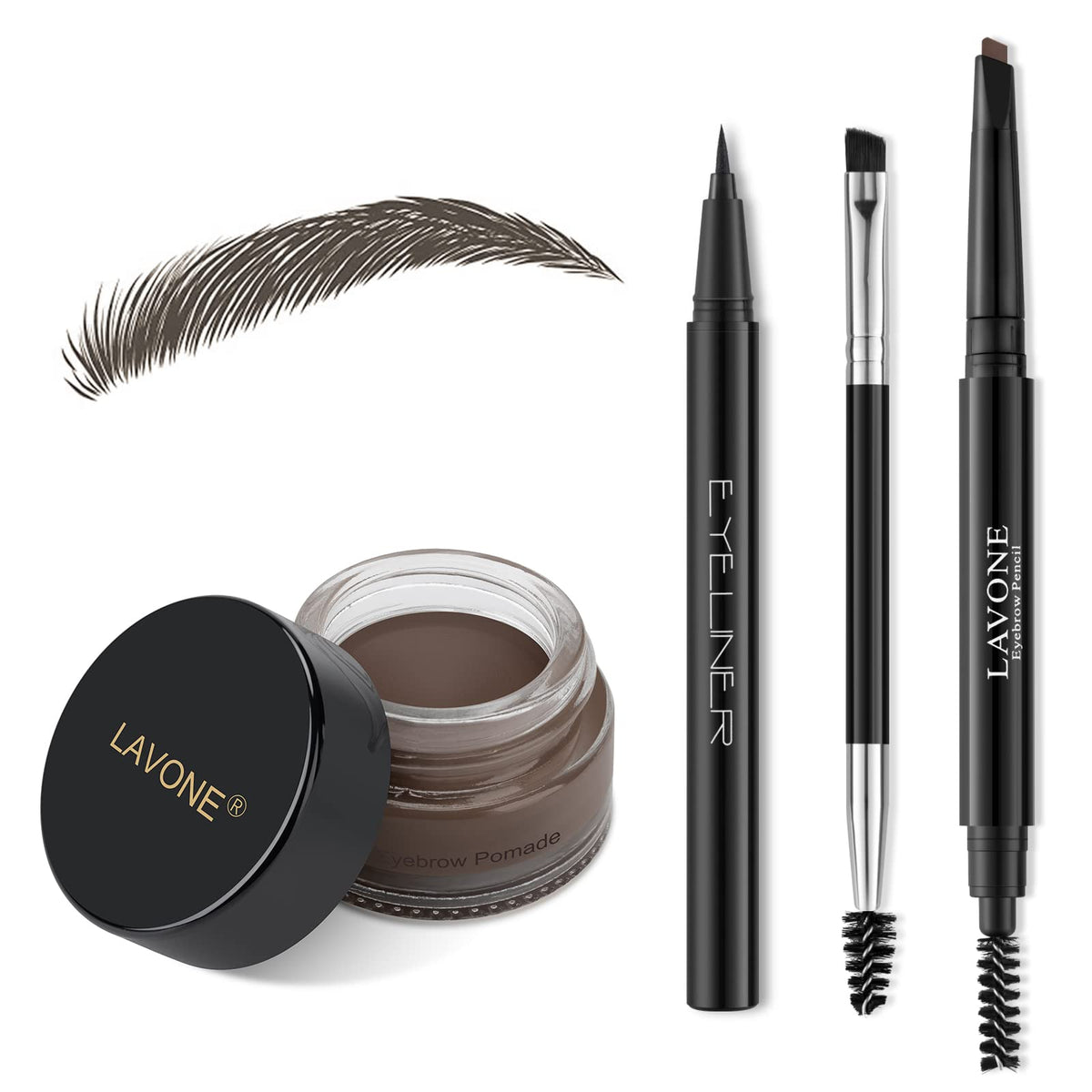 LAVONE Eyebrow Kit including brow pencil, pomade, and eyeliner